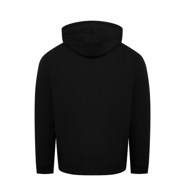 Image 2 of 2 - BLACK - LOEWE Relaxed Fit Hoodie in medium-weight loopback cotton fleece featuring a Futurist Cat intarsia on the leather chest patch pocket, relaxed fit, regular length, hooded collar, ribbed cuffs and hem and embossed Anagram on the chest pocket. Cotton. Made in Portugal. 