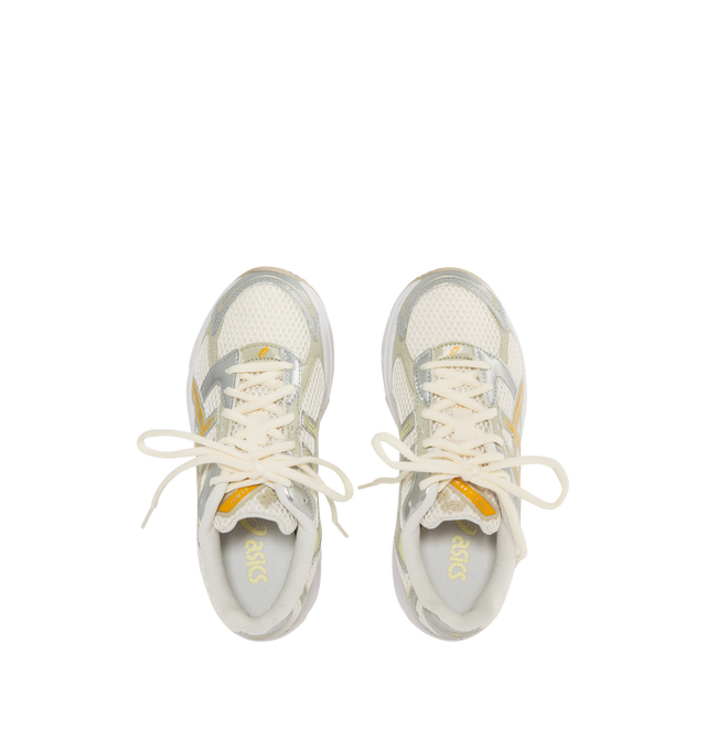 Image 5 of 5 - SILVER - ASICS Gel 1130 Sneaker featuring mesh and leather upper with rubber sole, lace-up front, cushioned textile footbed and lining, GEL technology in the heel and padded low-cut collar. 