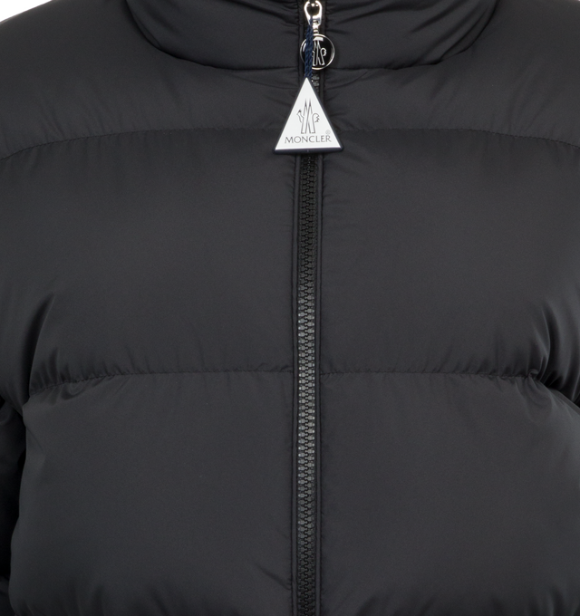 Image 4 of 4 - BLACK - MONCLER Abbadia Jacket featuring two-way zipped front closure, zipped pockets, stand collar and elastic hem and cuffs. 100% polyester. Filling: 90% down, 10% feathers. 
