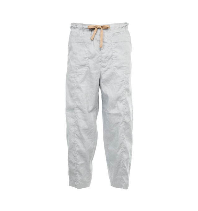 Image 1 of 4 - WHITE - BARENA VENEZIA Linen-blend trousers have a relaxed, coastal feel crafted from a linen and cotton blend, featuring a contrast drawstring fastening, close-fit waist, relaxed-fit leg, front patch pockets and rear flap pockets. 55% linen, 43% cotton, 2% elastane. Made in Italy. 