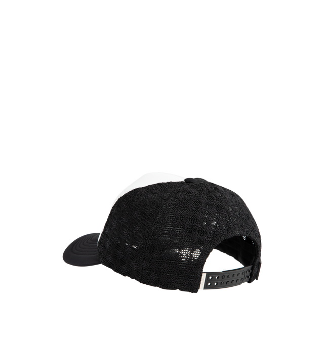 Image 2 of 3 - BLACK - AMIRI MA Two Tone Trucker Hat featuring embroidered MA icon, curved brim and double snapback fastening. Cotton, lyocell, polyester. 
