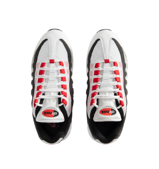 Image 5 of 5 - WHITE - NIKE Air Max 95 Big Bubble Premium Sneaker featuring visible Max Air cushioning, flex grooves in the midsole and outsole, foam midsole and rubber outsole. 