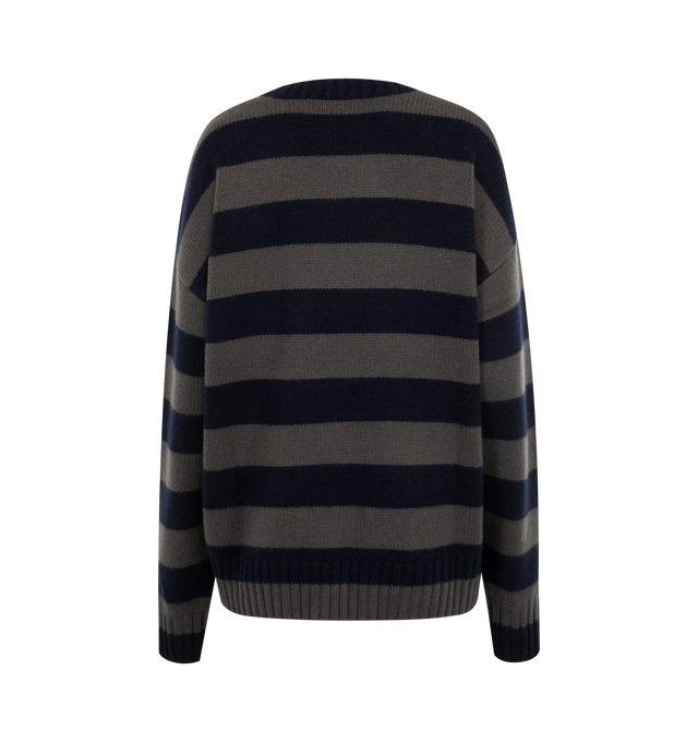 Image 2 of 2 - GREY - Extreme Cashmere Lovely Sweater has a round neck and ribbed trims. 100% cashmere. 