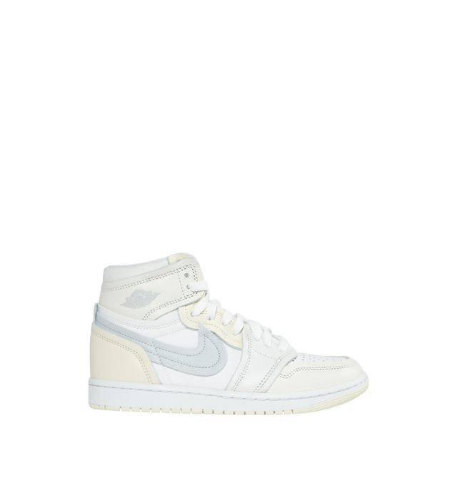 WHITE - JORDAN Air Jordan 1 High Method of Make featuring soft-touch textiles, unlined, deconstructed toe box, exaggerated overlays, deconstructed design elements and a larger Swoosh.