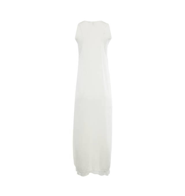 Image 2 of 3 - WHITE - TOTEME Layered Knit Maxi Tank Dress featuring layered knit, crew neckline, sleeveless, A-line silhouette, full length and slipover style. Lyocell/cashmere.  