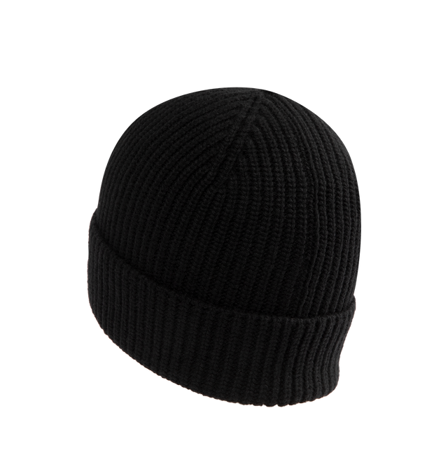 Image 2 of 2 - BLACK - AMIRI Logo-Studded Wool Beanie features the brand name written in studs at the brim and rib knit. 100% virgin wool. Made in Italy. 