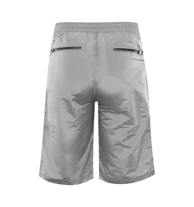 Image 2 of 3 - GREY - DIESEL P-Mckell Shorts featuring elasticated drawstring waistband, two side zip-fastening pockets, front zip fastening pockets, two rear zip-fastening pockets and embroidered Oval D to the front. 100% nylon. 