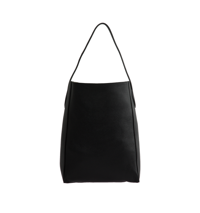 Image 1 of 3 - BLACK - KHAITE Frida Hobo featuring a distinctively sculpted north-south silhouette with an open top, contrast lining, and internal slip pocket. Carry over the shoulder or in hand. Includes pouch. 10.5 in x 4.75 in x 14 in. 100% calfskin. 
