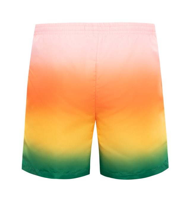 Image 2 of 3 - MULTI - CASABLANCA Printed Swim Shorts featuring pull-on styling with elastic waistband and interior drawstring tie closure, built-in brief lining, side slant pockets and ripstop fabric. 100% polyester. Lining: 80% polyester, 20% elastane. 