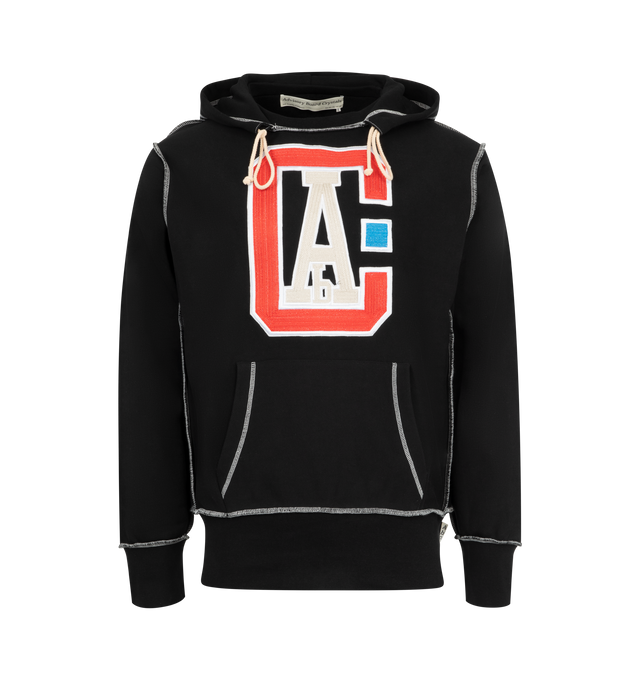 Image 1 of 2 - BLACK - Advisory Board Crystals Master at Last Athletic Hoodie has an attached drawstring hood, exposed seams, a kangaroo pocket, ribbed trims, and graphics at the front and back.  