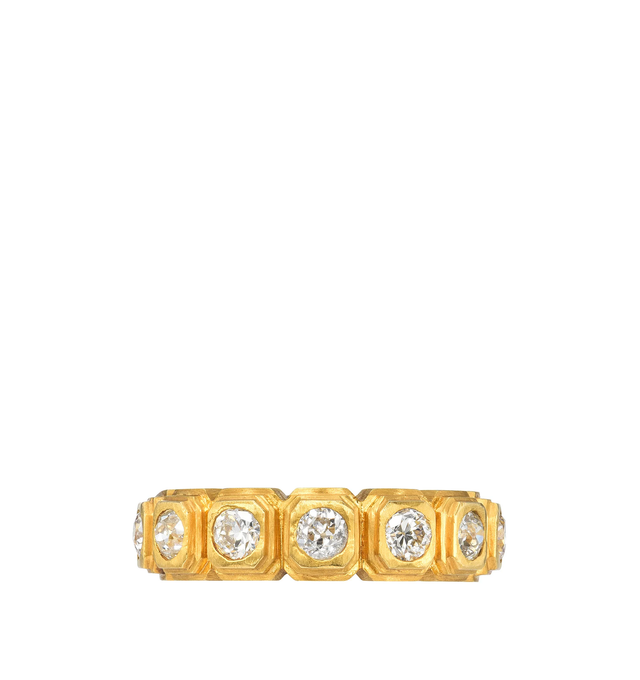 Image 2 of 3 - GOLD - DARIUS JEWELS Ziggurat Diamond Eternity Band featuring approximately 2.20 cts Antique Old European Cut Diamonds set in 20K Fairmined Yellow Gold. Hirshleifers offers a range of initial pieces from this collection in-store. For personal consultation and detailed information about jewelry, please contact our dedicated stylist team at personalshopping@hirshleifers.com. This item may be restricted for online purchase to international clients. For assistance purchasing this item please cont 