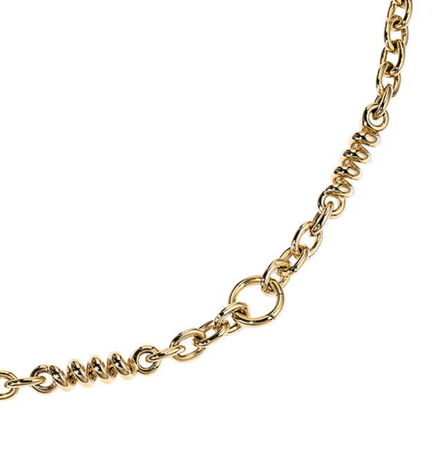 Image 3 of 3 - GOLD - Boochier Yellow Gold Slinkee Clip Necklace is crafted from 18k recycled yellow gold. Designed to be worn alone or personalized with pendants, this signature necklace is accented with four Slinkee motifs and is available in multiple lengths for versatile styling. Lengths Available: 26 in. Hirshleifers offers a range of pieces from this collection in-store. For personal consultation and detailed information about jewelry, please contact our dedicated stylist team at personalshopping@hirs 