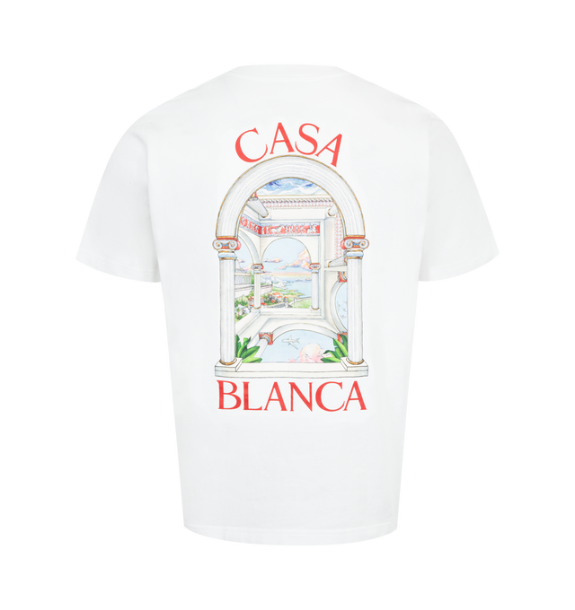 Image 2 of 2 - WHITE - Casablanca Le Passage Printed T-Shirt has a crew neck, a relaxed fit, and graphic printed at the front and back. Made in Portugal.  