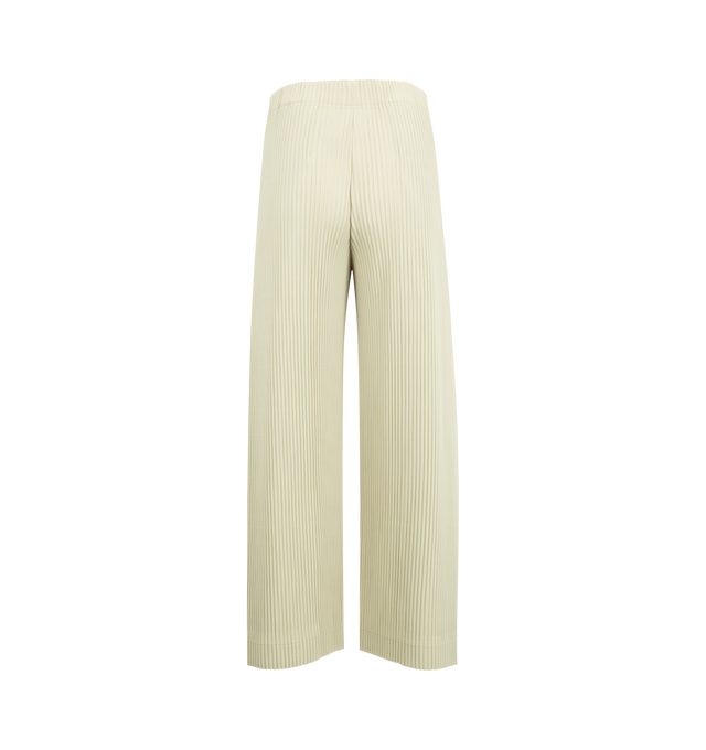 Image 2 of 3 - WHITE - ISSEY MIYAKE MC May Pant featuring elasticized waist, wide leg, pleated design and concealed drawstring. 100% polyester. 