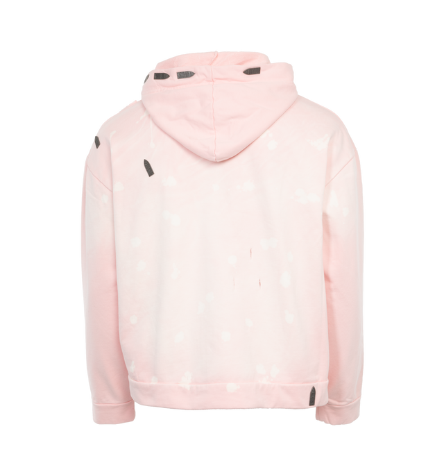 Image 2 of 3 - PINK - WHO DECIDES WAR Hardware Hoodie featuring french terry, fading, distressing, bleached effect, graphic hardware throughout, drawstring at hood, kangaroo pocket, dropped shoulders and logo-engraved gunmetal-tone hardware. 100% cotton. Made in China. 