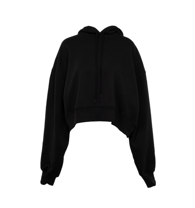 BLACK - WARDROBE.NYC Oversized Hooded Top featuring drawstring hood, long sleeves, ribbed trim and pouch front pocket. 100% cotton. Made in Portugal.