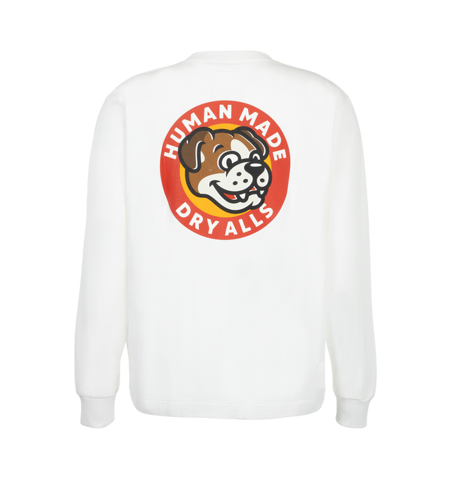 Image 2 of 2 - WHITE - Human Made Men's Graphic L/S T-Shirt is crafted from cotton and features a boxy silhouette with long sleeves for easy everyday wear. Made from cotton with a dry handfeel and natural texture variations, this versatile style is detailed with printed graphics at the back and the brand's signature heart logo patch at the left chest. Designed to be worn on its own or layered throughout the seasons. Main Material: 100% Cotton. 
