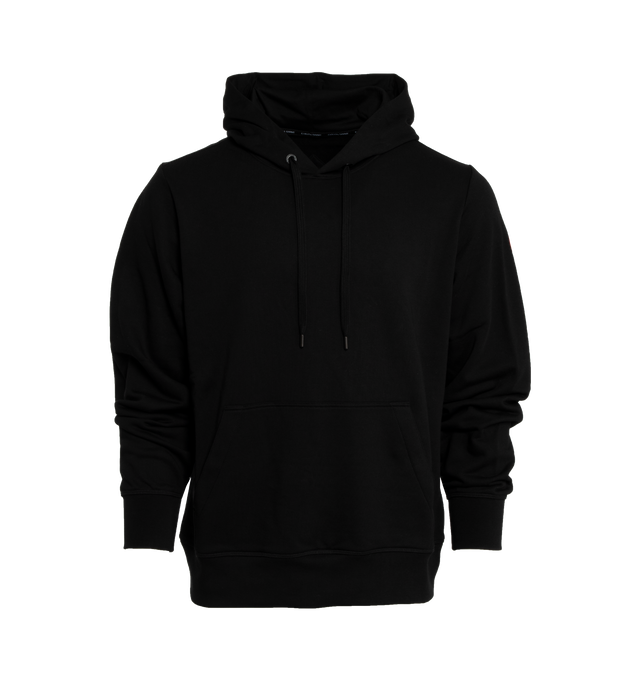BLACK - CANADA GOOSE Huron Hoody featuring medium weight, adjustable hood with exterior drawcords, rib-knit hem and cuffs provide tailored fit, 1 exterior pocket and kangaroo pocket. 100% cotton.