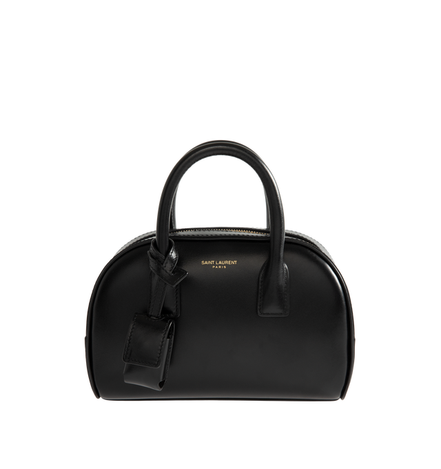 Image 1 of 3 - BLACK - Saint Laurent Womens Sac de Jour Mini Boston Bag is crafted from calfskin leather. Features top handles, adjustable and detachable shoulder strap, zip closure, leather lining, bronze-tone hardware, and two interior card slots. Dimensions: 19  13  7 cm; Handle Drop: 5 cm; Strap Drop: 45 cm. Main Material: Calfskin Leather; Hardware: Brass; Lining: Leather. Made in Italy. 