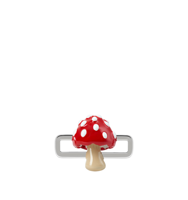 Image 6 of 9 - RED - Poubel by The Gstaad Guy Red Mushroom Charm. All charms are made of .925 sterling silver, and are hand-painted using non-toxic lead-free enamel. Links sold separately. Hirshleifers offers a range of initial pieces from this collection in-store. For personal consultation and detailed information about jewelry, please contact our dedicated stylist team at personalshopping@hirshleifers.com 