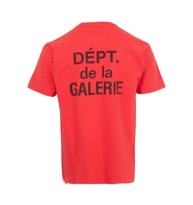 Image 2 of 4 - RED - GALLERY DEPT. French Tee featuring crew neck, short sleeves, chest pocket with logo and logo on back. 100% cotton. Made in USA.  