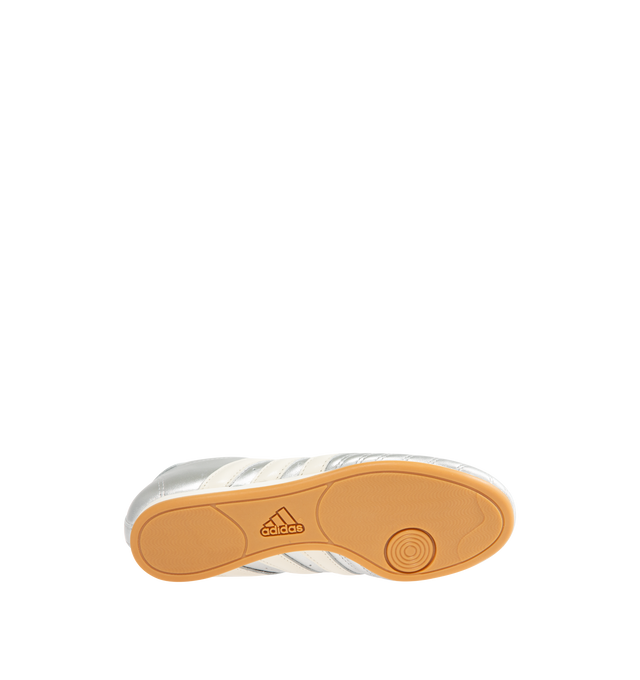 Image 4 of 5 - SILVER - ADIDAS Taekwondo Sneakers featuring a low-profile, slip-on design, leather upper that has a metallic sheen, super low-profile rubber outsole and regular fit. 