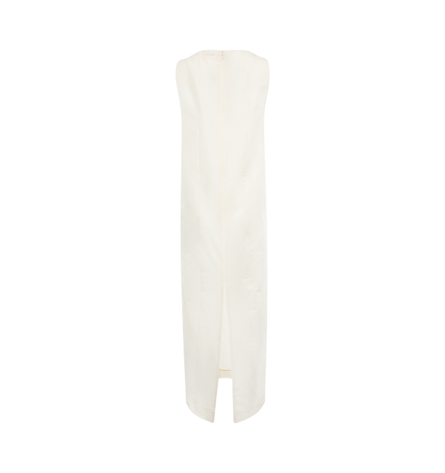 Image 2 of 2 - WHITE - KHAITE Martay Dress featuring paneled column dress in crisp, lightweight organza, squared armholes, refined by French seams throughout, concealed zipper and slit at back. 53% silk, 47% cotton. 