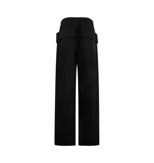 Image 2 of 3 - BLACK - Rick Owens Drkshdw Men's Creatch Wide Cargo Drawstring Pants feature a relaxed wide-leg silhouette with an elasticized drawstring waistband. Main Material: Cotton. Waist: Elasticized with Drawstring. Pockets: Cargo Pockets and Utility Storage Details. 