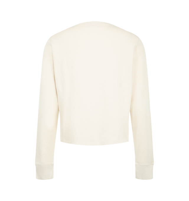 Image 2 of 2 - CREAM - Merz b. Schwanen Men's Diamond-Patterned Cotton Thermal Longsleeve is crafted from organic cotton thermal jersey and features a classic fit with a diamond-pattern texture. Main Material: 100% Organic Cotton.  