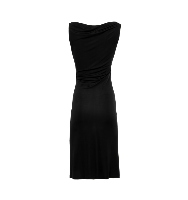 Image 2 of 3 - BLACK - SAINT LAURENT Cowlneck Dress featuring sleeveless, mini length and cowlneck. 100% viscose. 