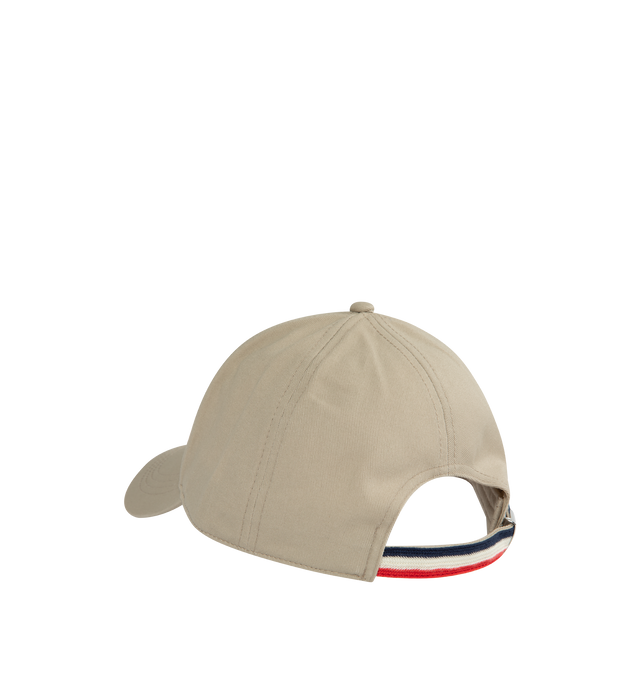 Image 2 of 2 - NEUTRAL - MONCLER Baseball Cap featuring cotton gabardine, cotton poplin lining, adjustable back strap and leather logo patch. 100% cotton. 