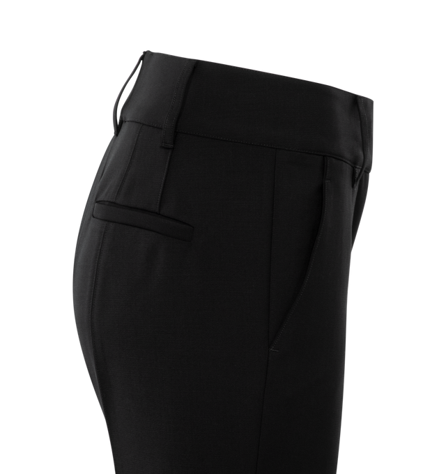 Image 3 of 3 - BLACK - Rhein Pant in Black Sportswear Wool featuring an easy silhouette, seaming detail at the front and back leg creating a perfectly streamlined leg that subtly flares towards the ankle, dual pockets, back-welt pocket. 100% Virgin Wool. Made in Italy. 