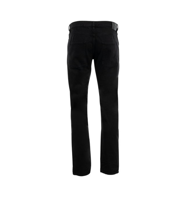 Image 2 of 3 - BLACK - Saint Laurent Mid-rise five-pocket pants featuring a relaxed slim fit, button fly and waistband with belt loops. 100% COTTON. Made in Italy. 