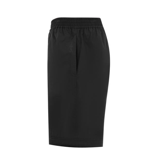 Image 3 of 3 - BLACK - SAINT LAURENT Short Ample featuring elastic waist, side slit pockets and knee length.  