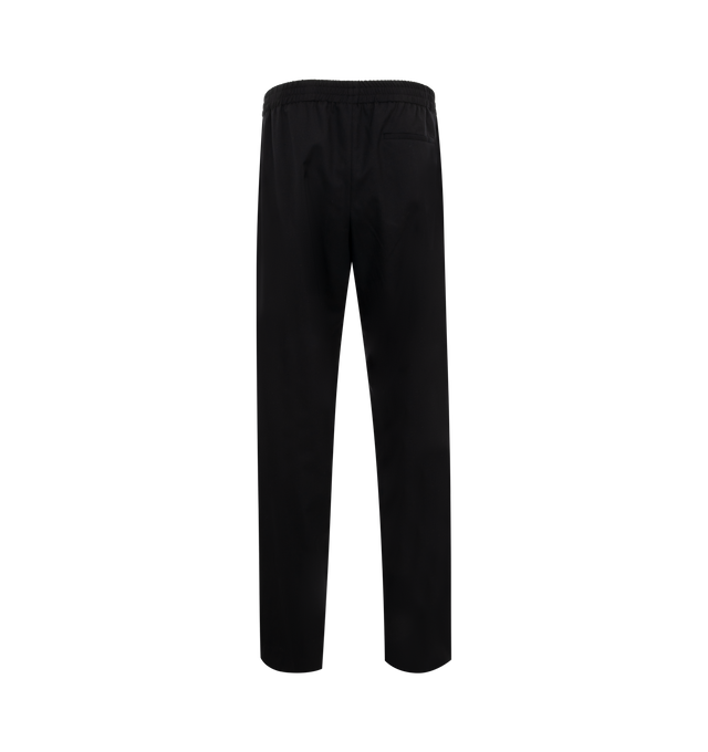 Image 2 of 3 - BLACK - The Row Men's Konan wool full-length trousers with elasticated waistband, two side inset pockets, rear welt pocket and wide leg. Made in Italy. Wool 100% with 100% Cotton lining. 