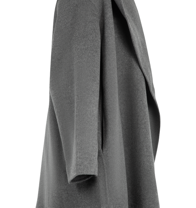 Image 3 of 3 - GREY - Toteme Women's Hoodie Coat is inspired by a hooded sweatshirt, crafted from substantial wool doubl with a generous hood that creates an architectural frame. Material: 100% RWS wool. 