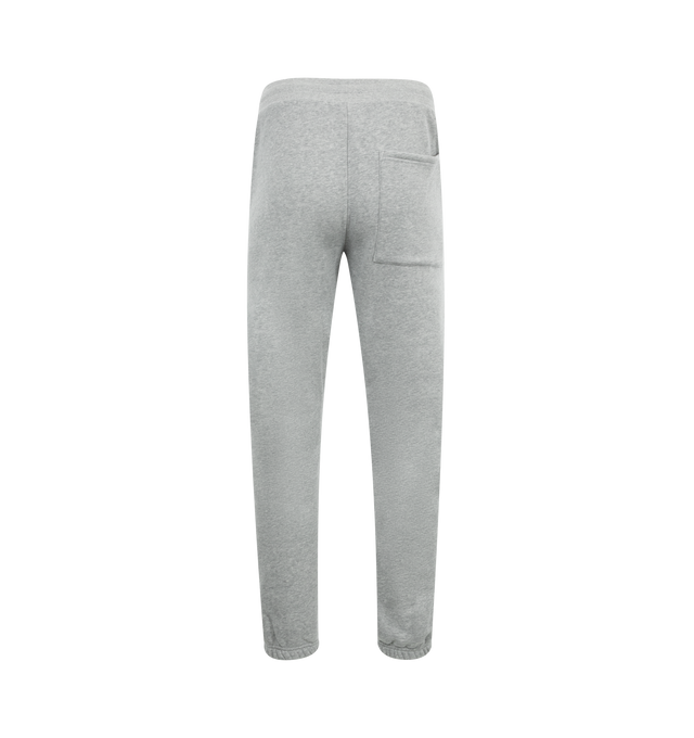 Image 2 of 3 - GREY - Pleasures Onyx Sweatpants have an elastic drawstring waist, side pockets, a back patch pocket, logo embroidery, and elastic cuffs. 57% cotton, 43% polyester.  