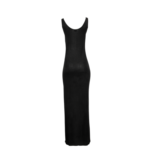 Image 2 of 2 - BLACK - Saint Laurent sleeveless maxi dress made with certified viscose, featuring a round scoop neck and back and straight hem. 70% VISCOSE, 30% POLYESTER. Made in Italy. 