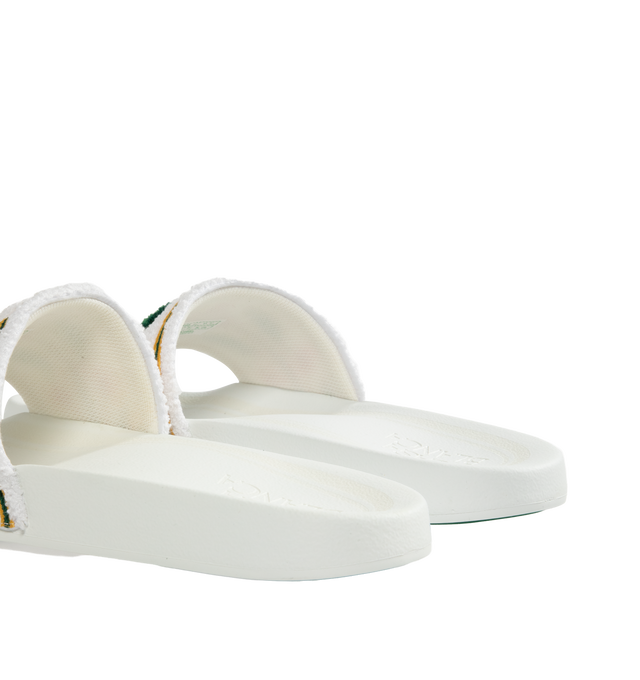 Image 3 of 4 - WHITE - Casablanca terry sliders are crafted from an embroidered terry fabric and feature the house's diamond logo and signature Laurel artwork on its uppers. Completed with padded rubber soles. 100% polyester with 80% polyester 20% cotton lining. Made in Portugal. 