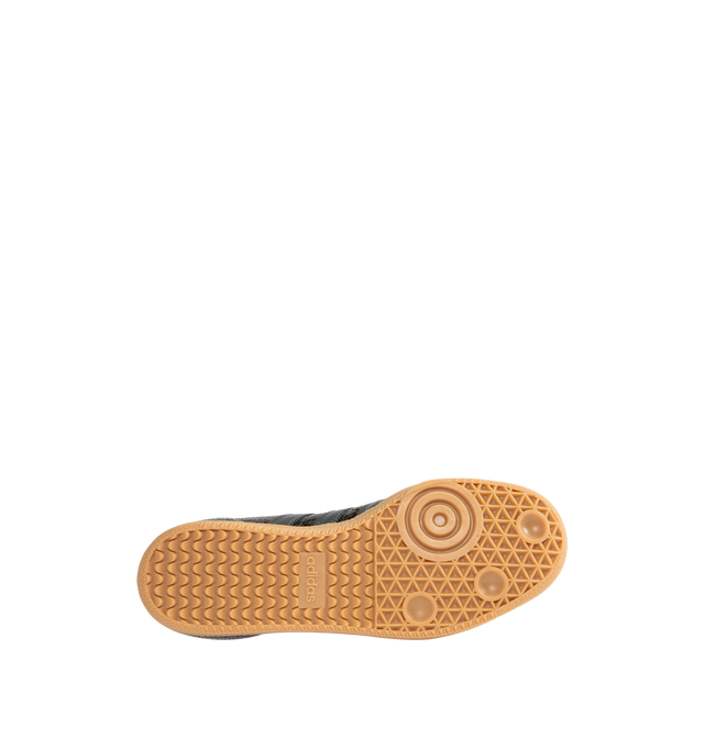 Image 4 of 5 - BLACK - ADIDAS Samba OG Sneaker featuring smooth leather upper with a snakeskin-like print, serrated 3-Stripes, reinforced toe box, regular fit, lace closure, synthetic lining and rubber outsole. 