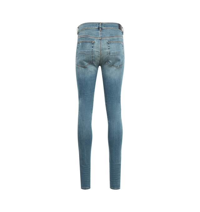 Image 2 of 3 - BLUE - AMIRI Stack Jeans are a 5-pocket style with a button fly. Cotton and elastane. Made in USA. 