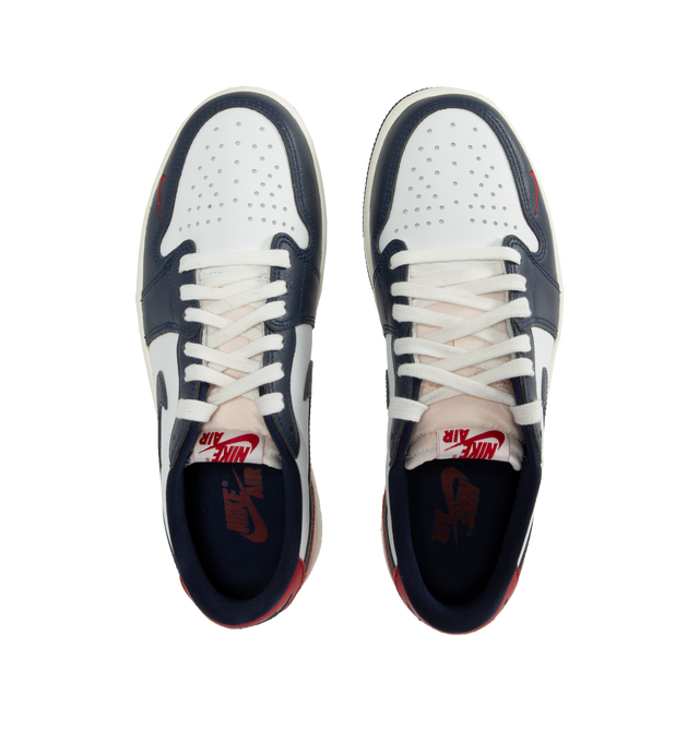 Image 5 of 5 - MULTI - Air Jordan 1 Retro Low OG Sneakers are a lace-up style with perforated toes, foam midsoles, and Air-Sole units for cushioning.  