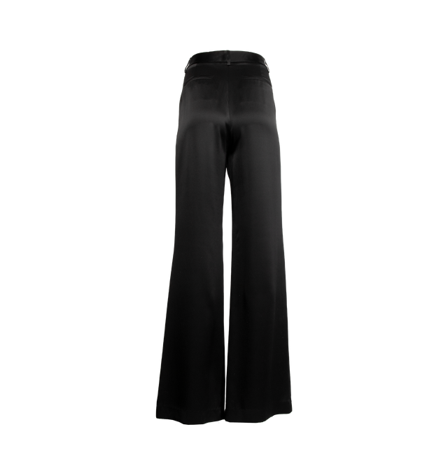 Image 2 of 3 - BLACK - NILI LOTAN Flavie Pant featuring mid rise, double front pleats, loose leg, unlined, zip fly and button closure, front slash pockets and back welt pockets. 100% silk.  