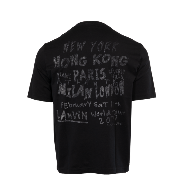 Image 2 of 4 - BLACK - LANVIN LAB X FUTURE Printed Tee featuring regular fit, short sleeve, crew neck, graphic printed design, straight hem and tonal stitching. 100% cotton. 