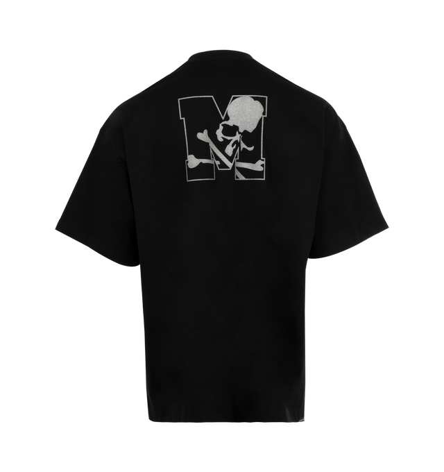 Image 2 of 2 - BLACK - MASTERMIND JAPAN University T-shirt featuring rib-knit crewneck, logo printed at front and back and short sleeves. 100% cotton. Made in Japan. 