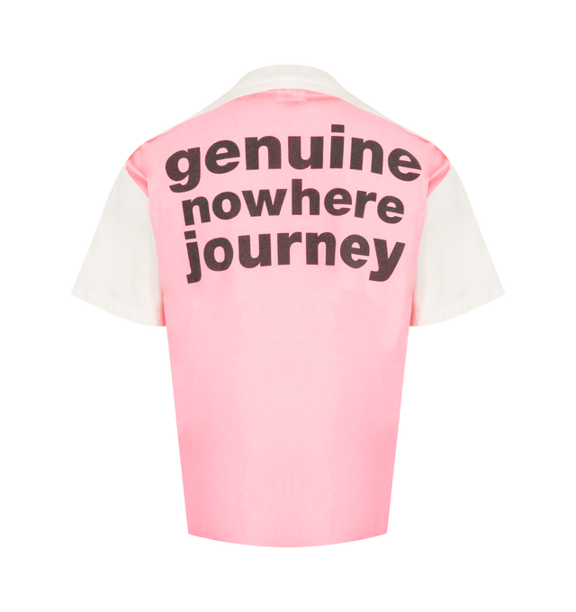 Image 2 of 2 - PINK - ST MICHAEL Bape Handprint T-Shirt featuring crew neck, short sleeves and graphic on front and back. 100% cotton. Made in Japan. 