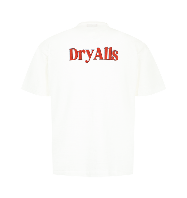 Image 2 of 2 - WHITE - Human Made Mens Graphic T-Shirt is crafted from cotton. Features a crew neckline, short sleeves, brand logo at the front, "DRY ALLS" graphic at the back, seamless rounded body construction, and a double binder neck for enhanced durability. Main Material: 100% Cotton. Made in Japan. 