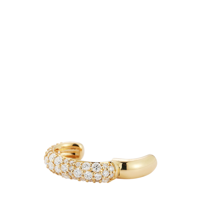 Image 2 of 2 - GOLD - RENNA Tidepool Diamond Ear Cuff featuring featuring a combination of large and small diamonds with hinge opening. approx .64 tcw diamond. 18k yellow gold. Hirshleifers offers a range of initial pieces from this collection in-store. For personal consultation and detailed information about jewelry, please contact our dedicated stylist team at personalshopping@hirshleifers.com.  
