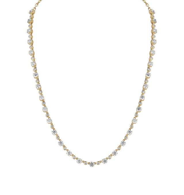 Image 1 of 1 - GOLD - JEMMA WYNNE Prive Luxe Diamond Choker featuring 18k Gold, Adjustable length- 15/17 inches and Diamonds: 4.65cts. Hirshleifers offers a range of initial pieces from this collection in-store. For personal consultation and detailed information about jewelry, please contact our dedicated stylist team at personalshopping@hirshleifers.com. This item may be restricted for online purchase to international clients. For assistance purchasing this item please contact our dedicated stylist team at 