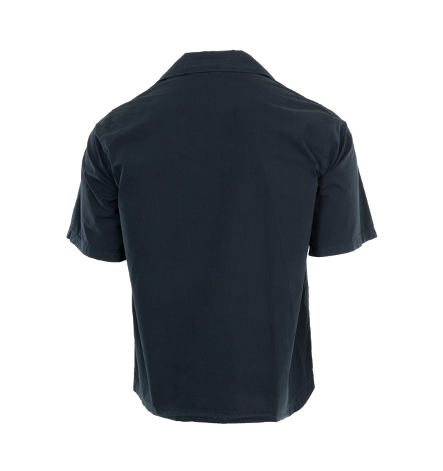 Image 2 of 3 - NAVY - ASPESI Camicia Ago Shirt featuring lapel collar, button closure, short sleeves and chest pocket. 100% cotton. 